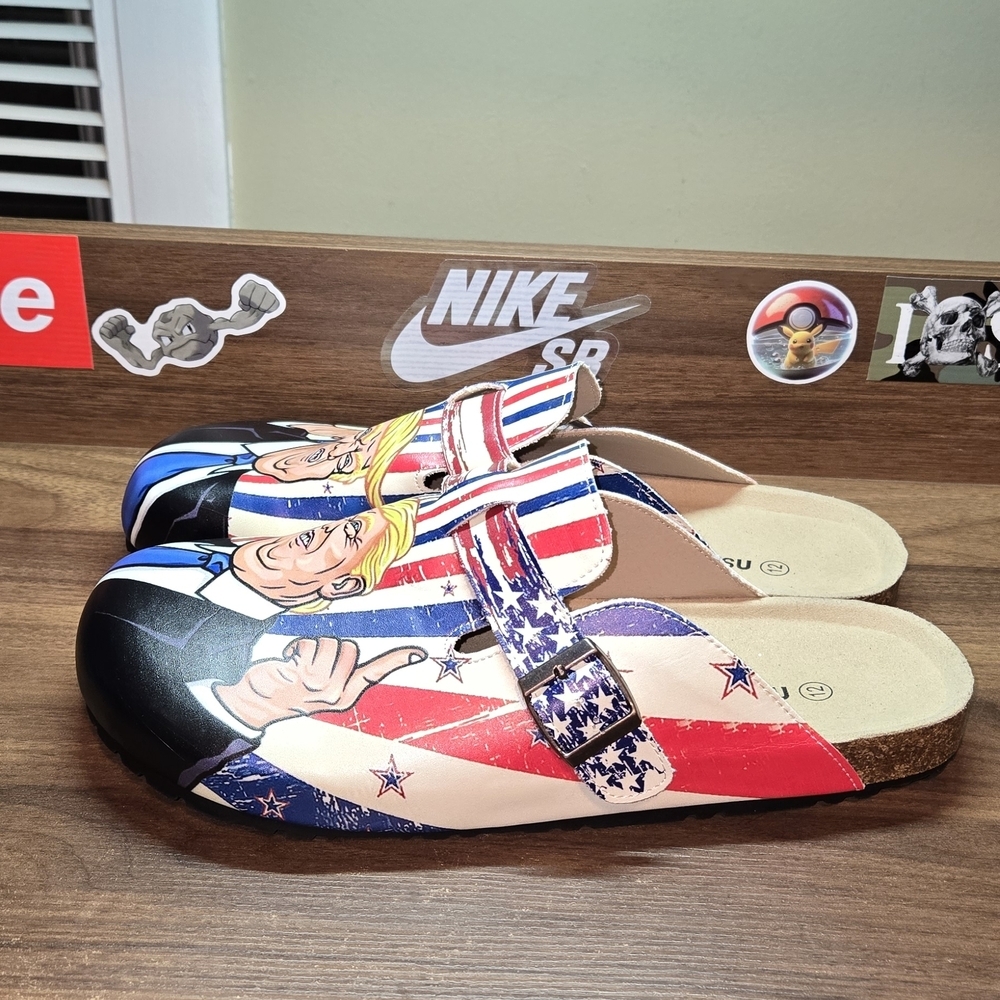 Minorsu Trump Clogs Sandles Cork Footbed Cartoon Trump 12w/10.5m New
